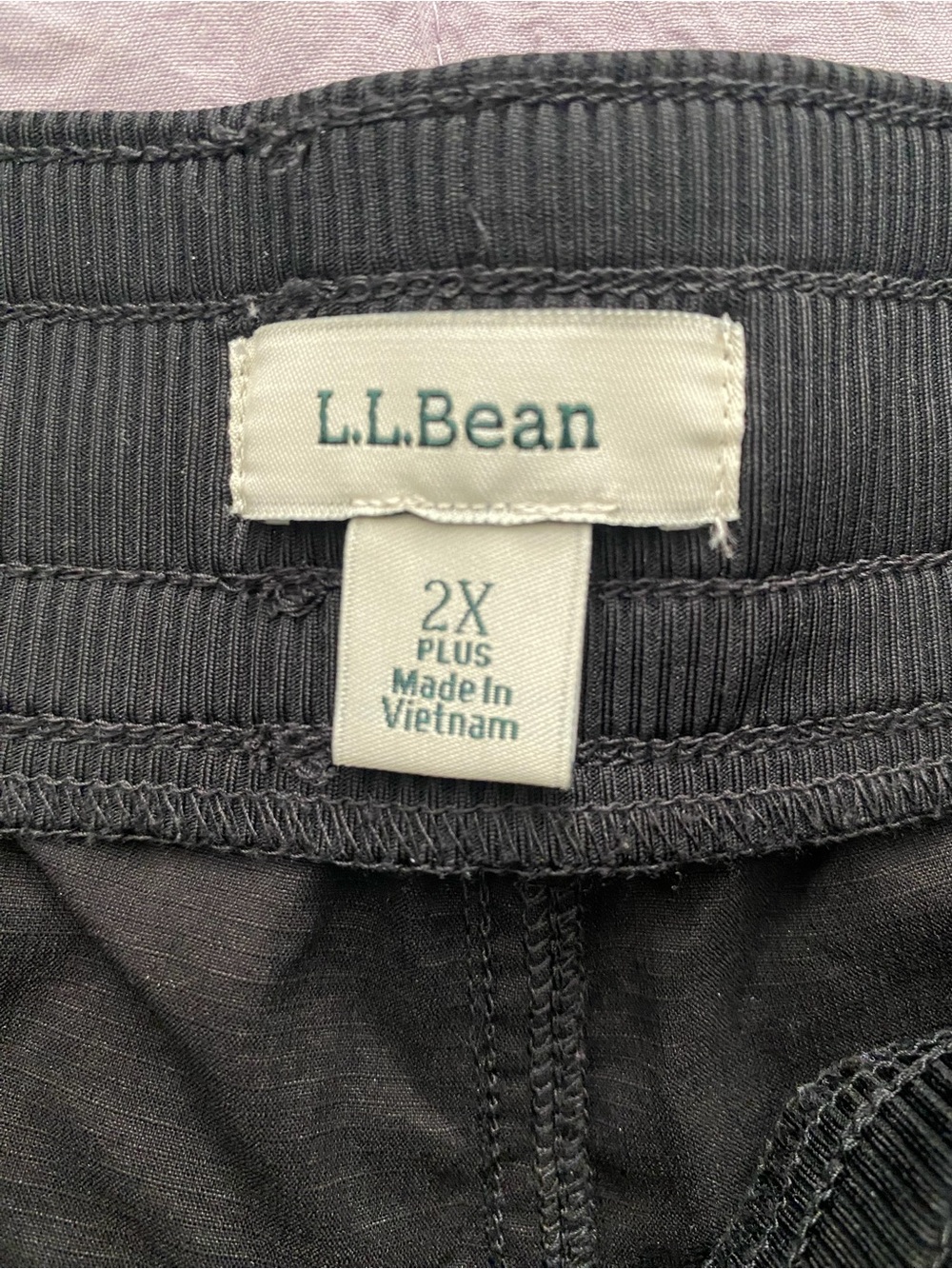 L.L. Bean Black Cargo Pants with Drawstring Waist - Picture 4 of 5